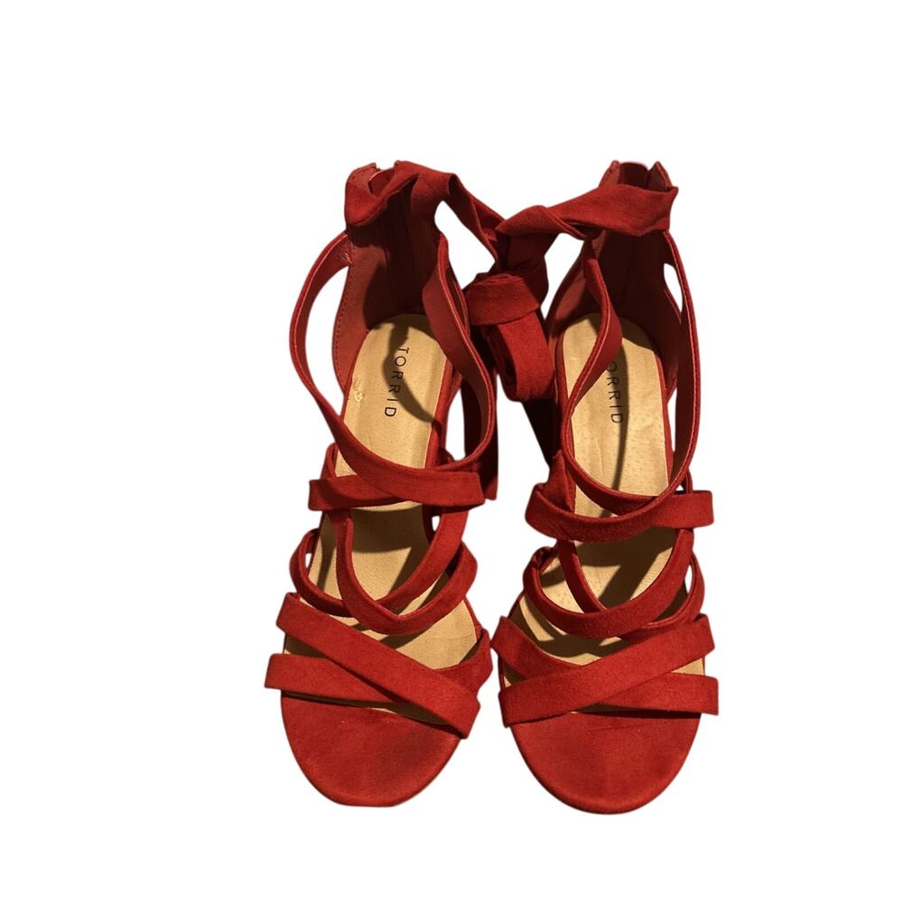 Torrid Women’s Criss Cross Gladiator Red High Heel Strappy Heels Size 8M